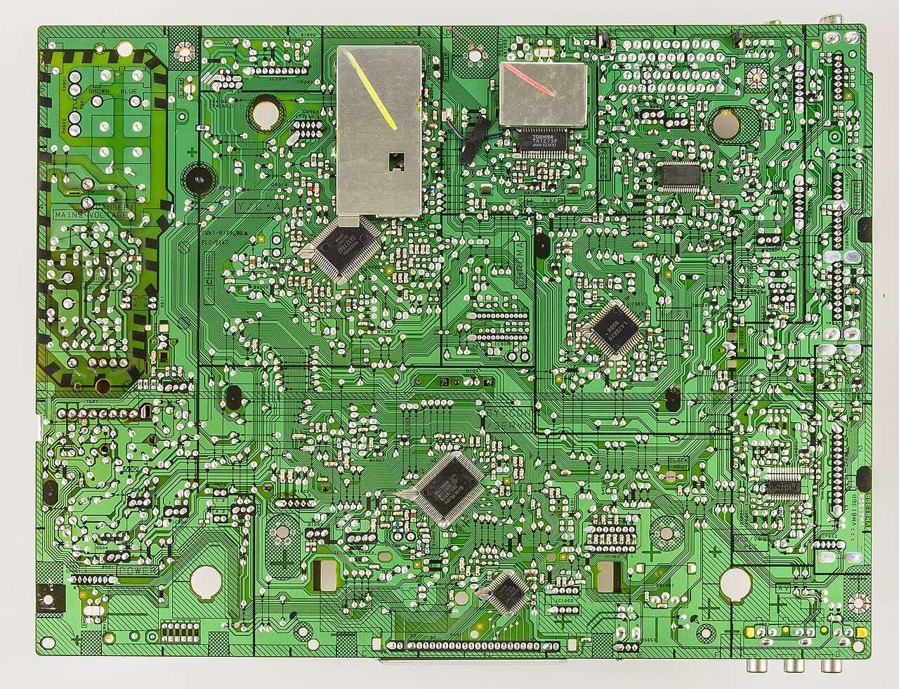 Close detail of a printed circuit board